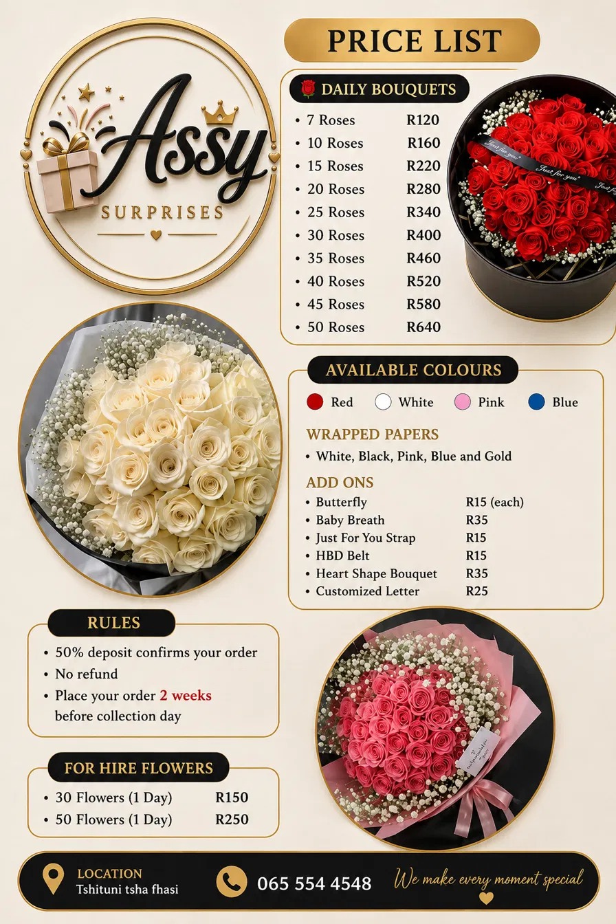 Assy Surprises Rose Bouquets Price List